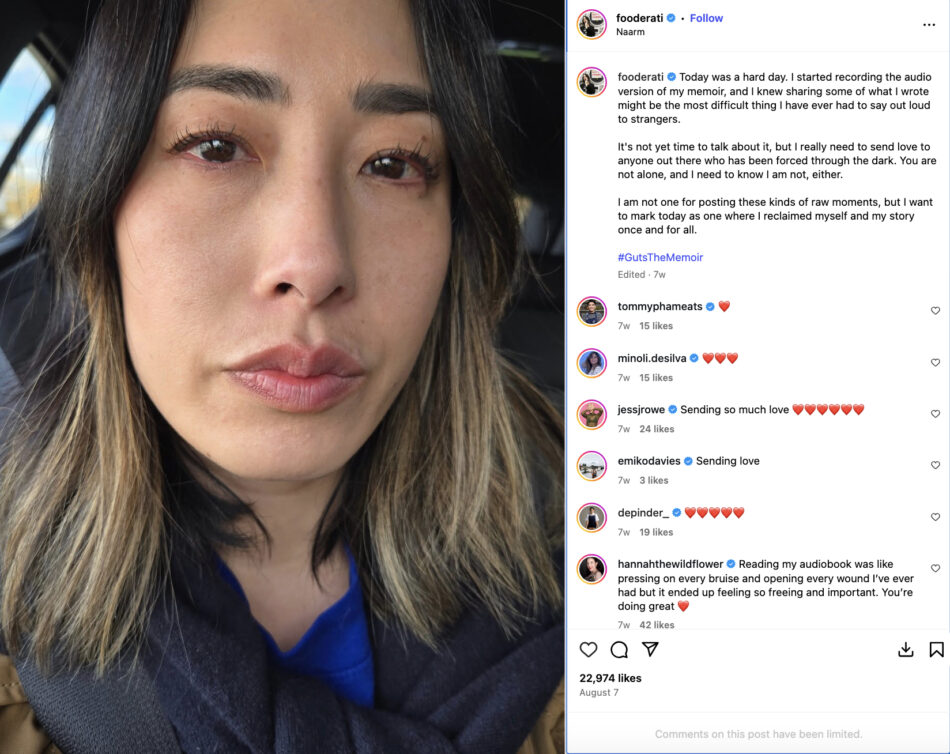 Melissa Leong's post about her memoir. Image: Instagram.